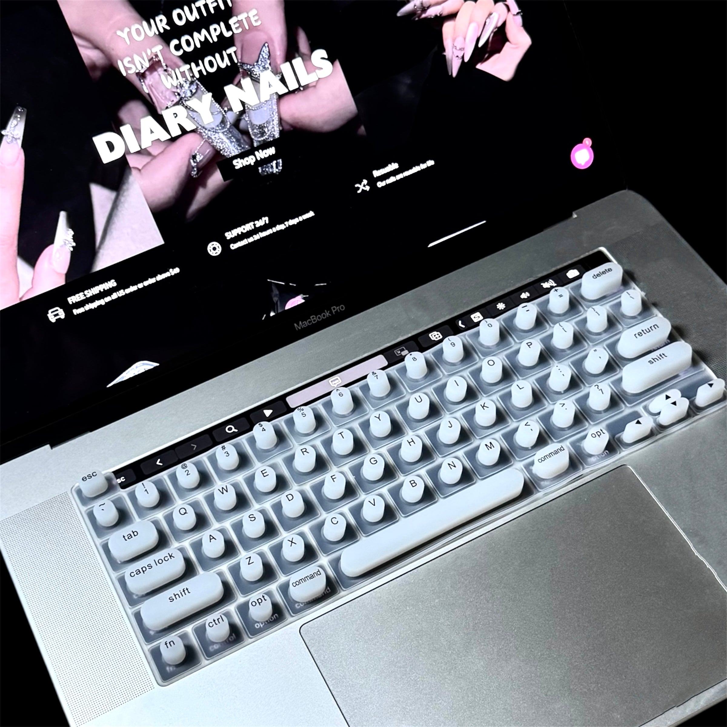 Long Nail-Friendly Keyboard Cover